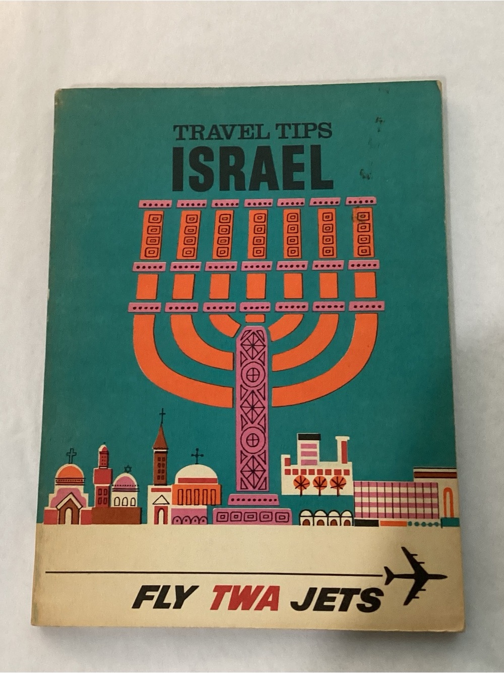 Vtg.TRAVEL Tips… ISRAEL FLY TWA JETS, 1965 pocket European flights